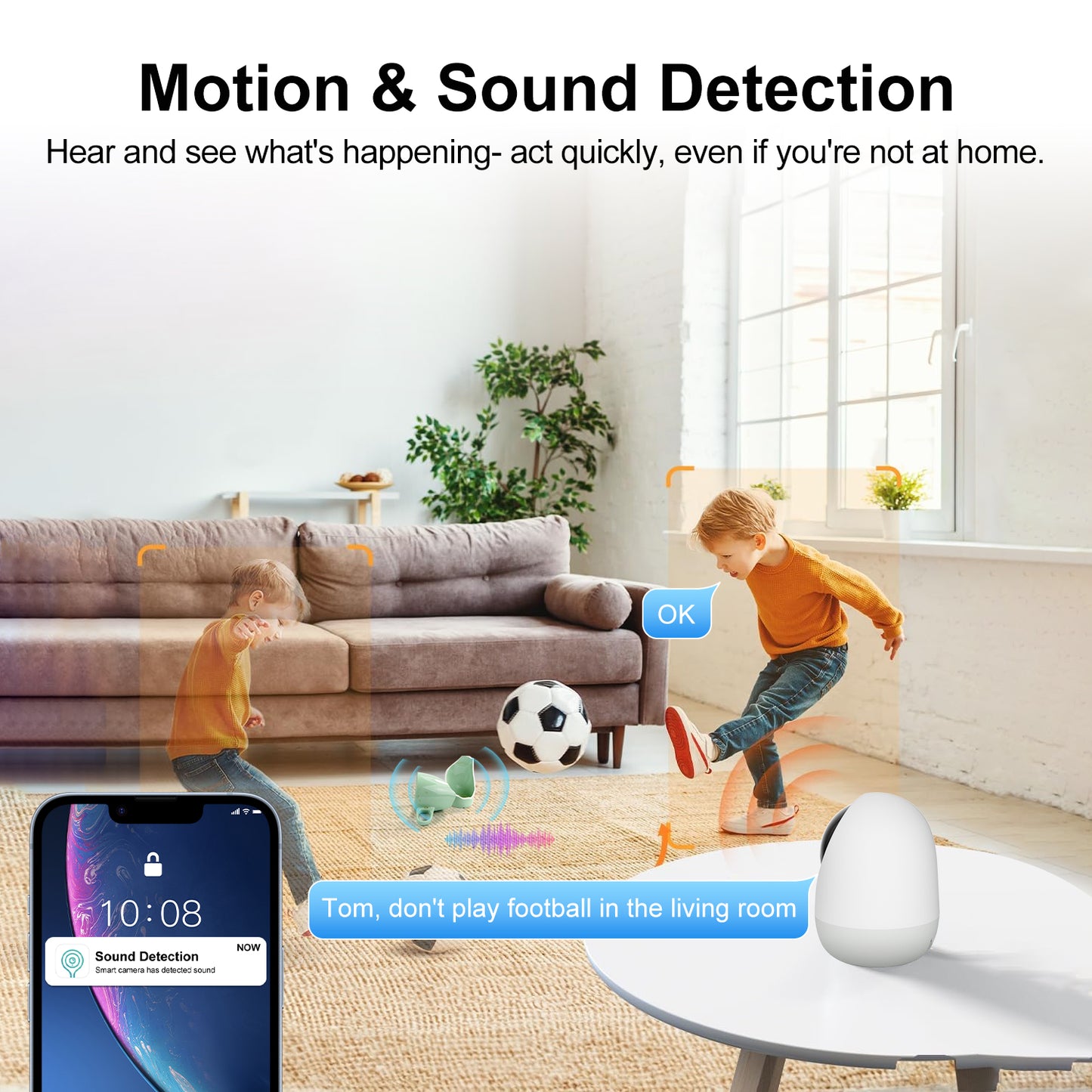2K Indoor Security Camera with 5G & 2.4G WiFi
