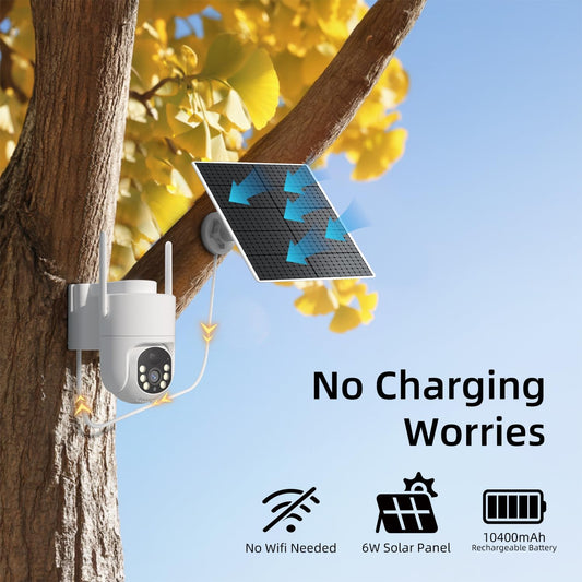 4G LTE Cellular Security Camera, No WiFi Solar Powered Security Camera