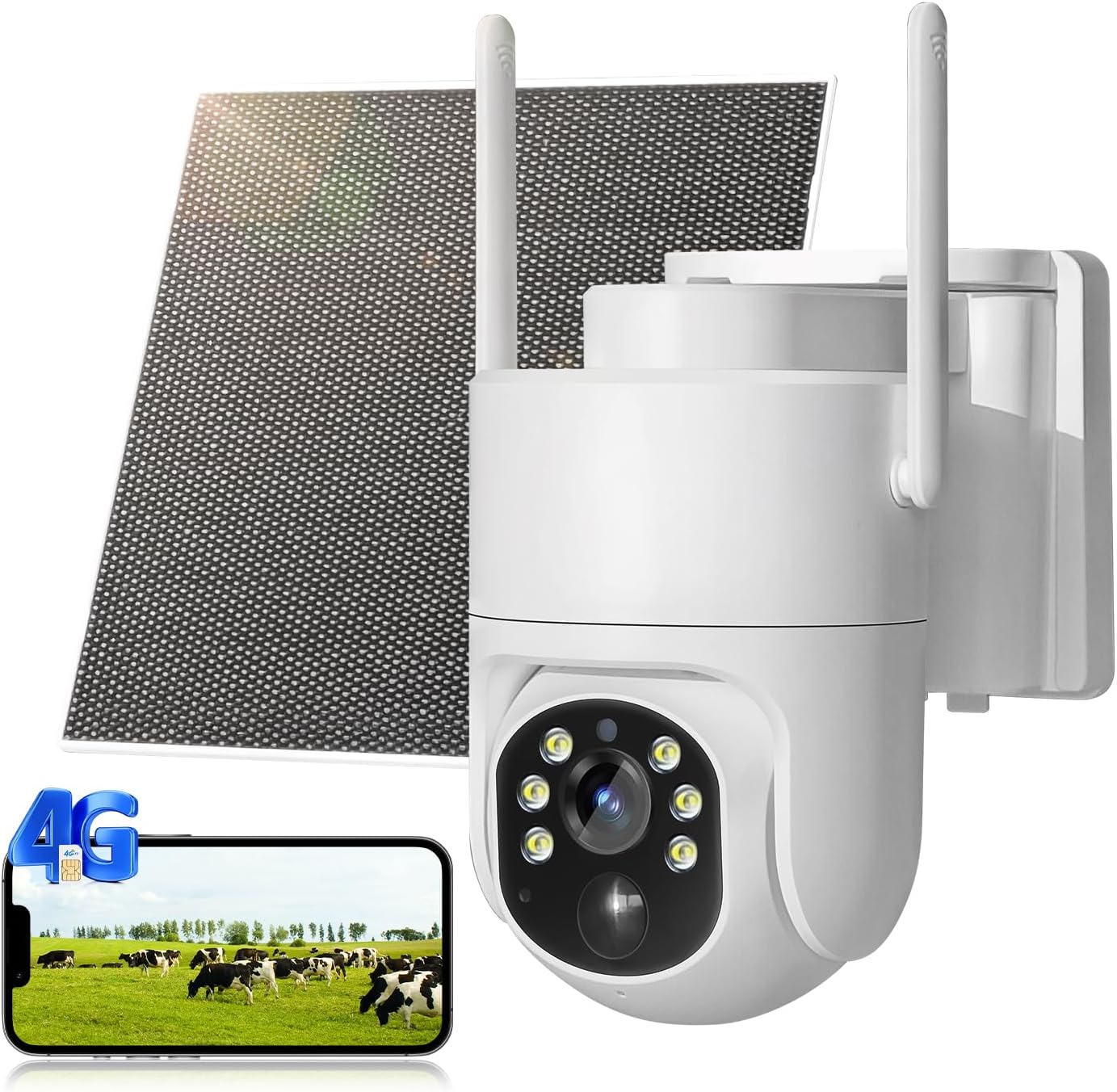 4G LTE Cellular Security Camera, No WiFi Solar Powered Security Camera
