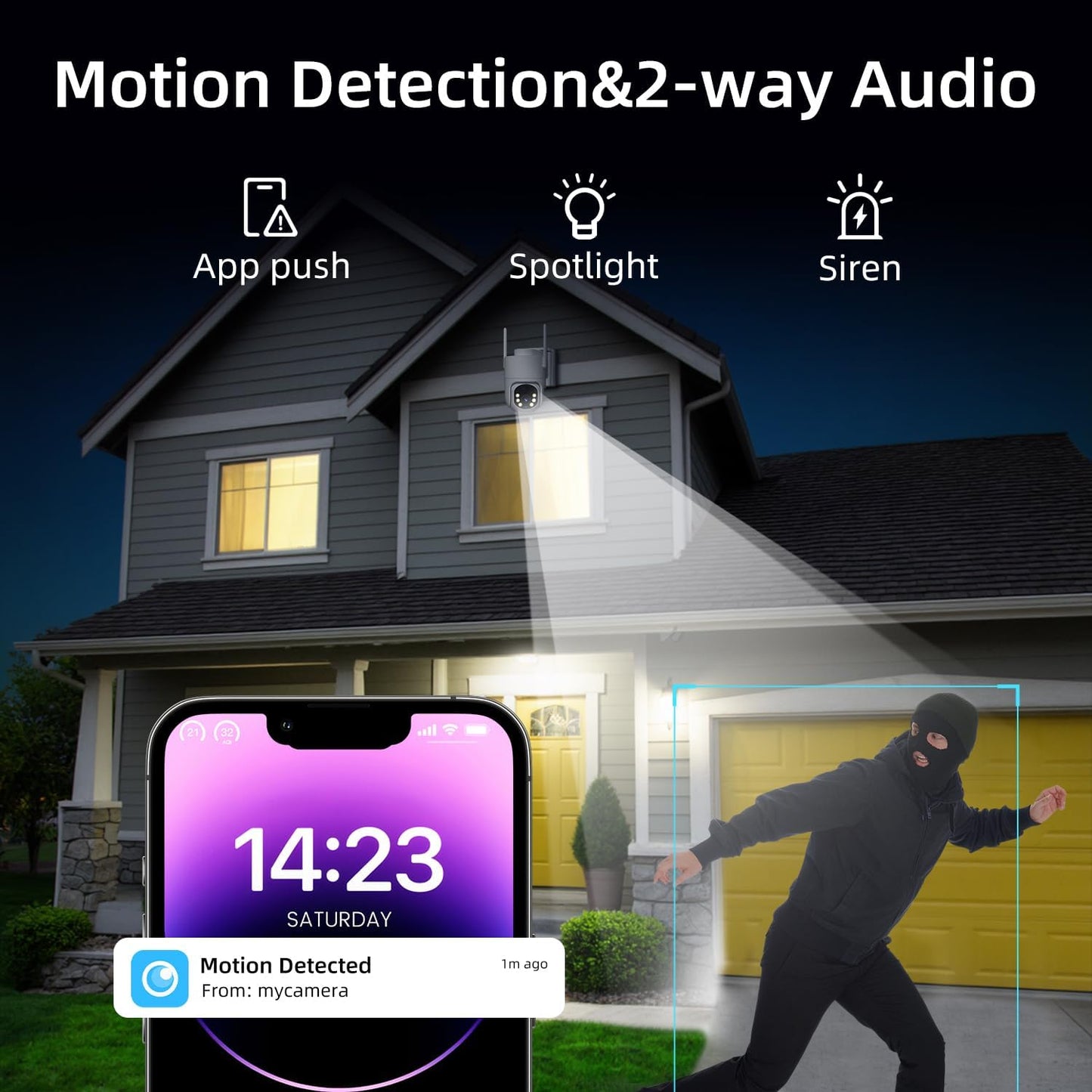 4G LTE Cellular Security Camera, No WiFi Solar Powered Security Camera